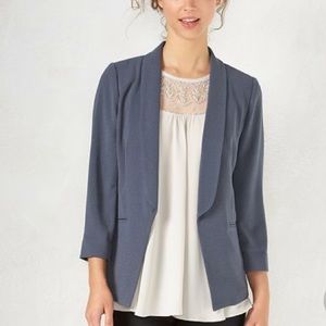 Lauren Conrad Grey Crepe Open Front Blazer
